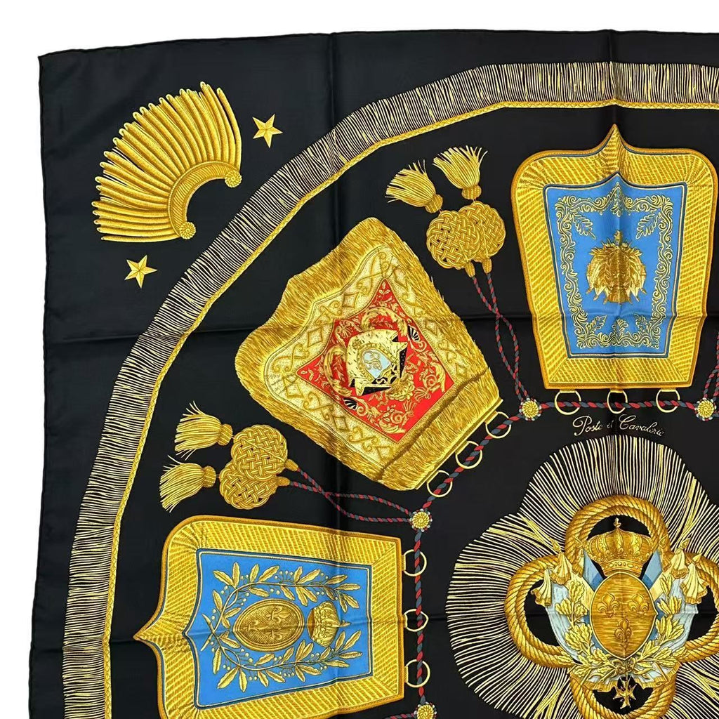 Hermes Scarf Silk Carre 90 Poste Et Cavalerie Saber Decorative Bag Black — view 2