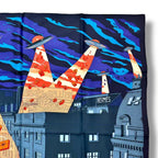 Hermes Scarf Silk Carre 90 Space Shopping Au Faubourg Navy — view 3