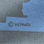 Hermes Scarf Silk Carre 90 Space Shopping Au Faubourg Navy — view 6
