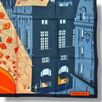 Hermes Scarf Silk Carre 90 Space Shopping Au Faubourg Navy — view 4