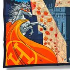Hermes Scarf Silk Carre 90 Space Shopping Au Faubourg Navy — view 5