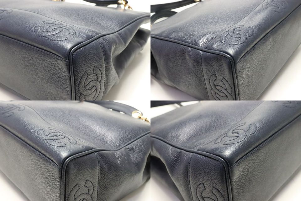 Chanel Triple Coco Caviar Leather Tote Bag — view 5