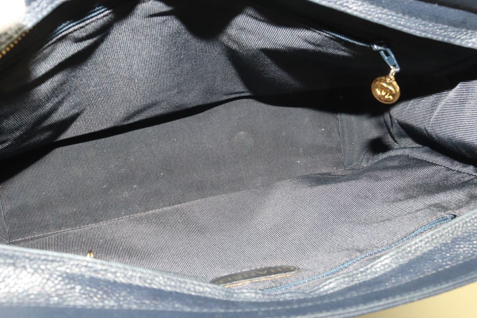 Chanel Triple Coco Caviar Leather Tote Bag — view 7