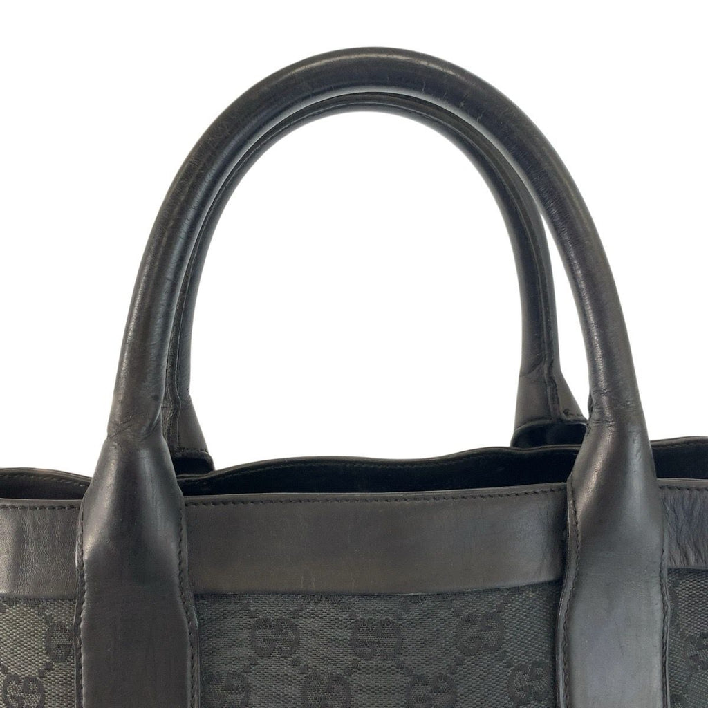 Gucci Black GG Canvas Leather 002 Tote Bag — view 8