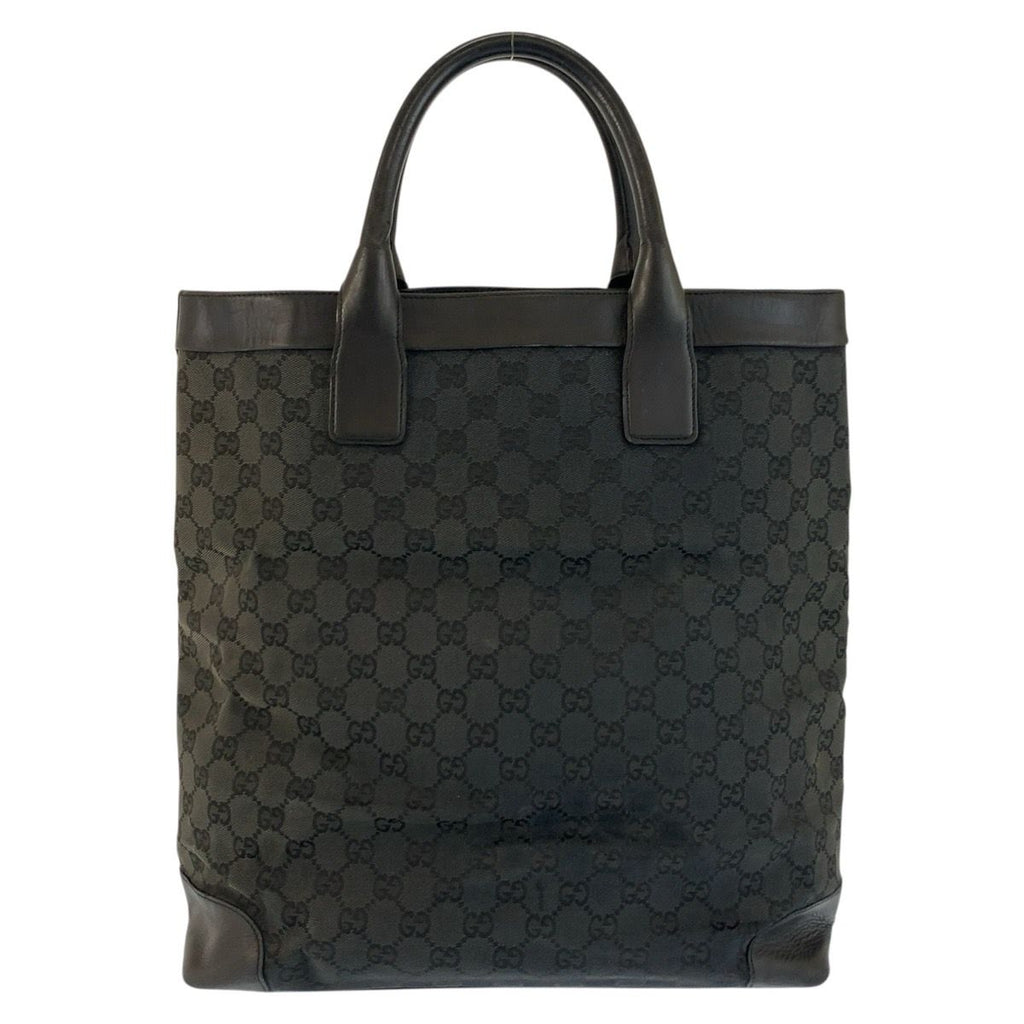 Gucci Black GG Canvas Leather 002 Tote Bag — view 2