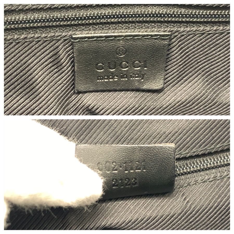 Gucci Black GG Canvas Leather 002 Tote Bag — view 3