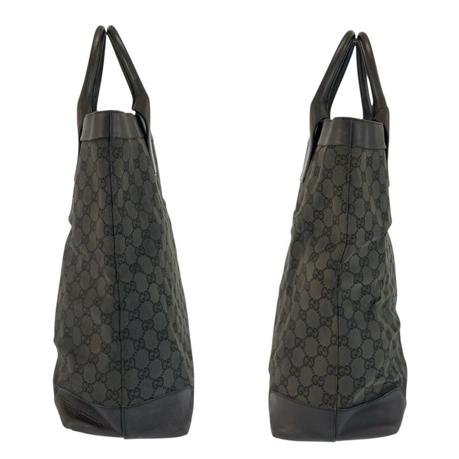 Gucci Black GG Canvas Leather 002 Tote Bag — view 7