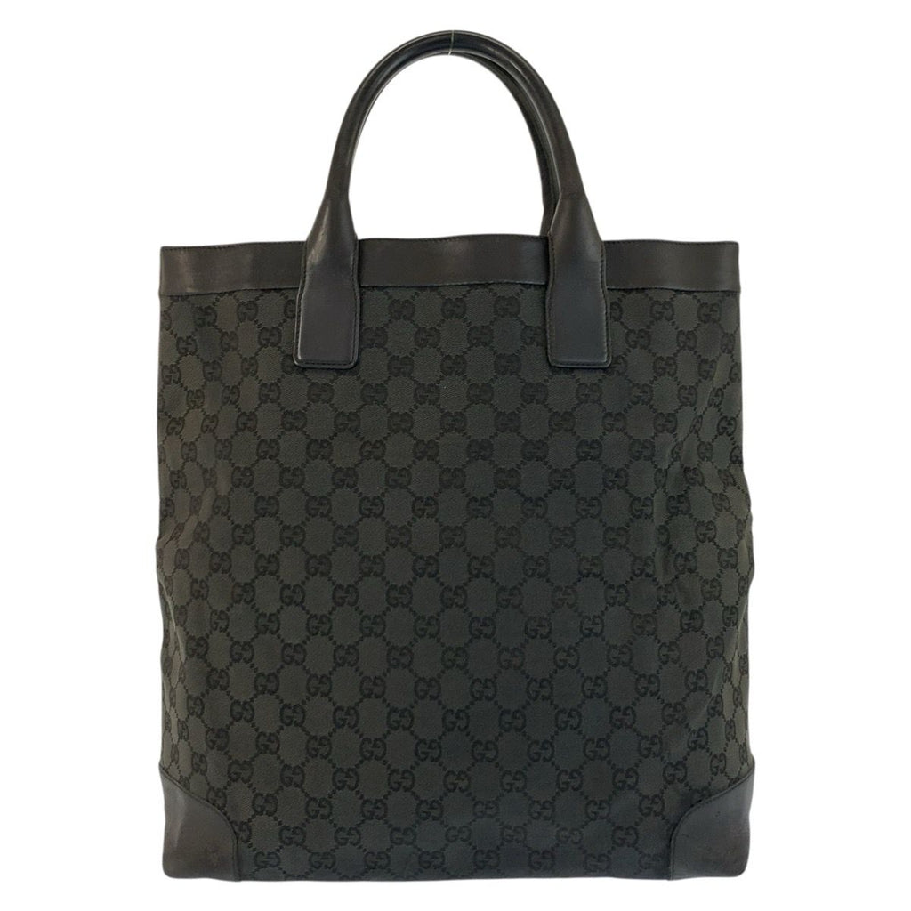 Gucci Black GG Canvas Leather 002 Tote Bag