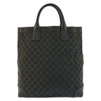 Gucci Black GG Canvas Leather 002 Tote Bag