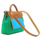 Hermes Shoulder Bag Herbag Zip PM 31 le Tourne Toile Officier Vache Hunter Mint — view 2
