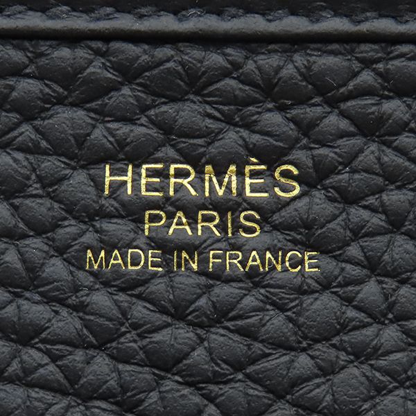Hermes Shoulder Bag Evelyne 3 PM Taurillon Clemence Black Gold — view 7