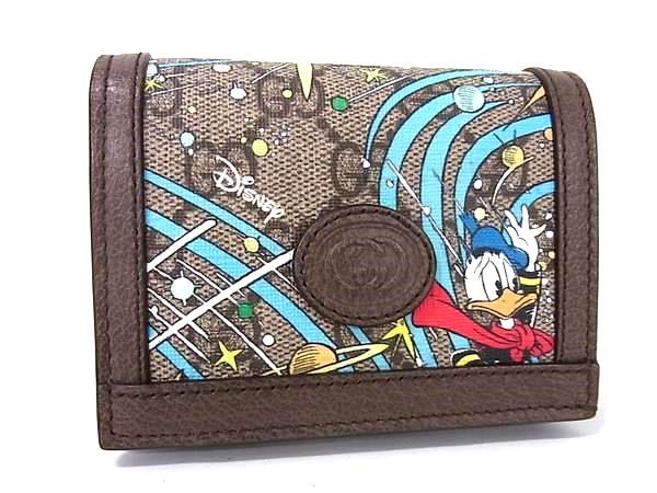 Gucci Disney Collaboration Donald Duck GG Supreme Leather Bifold Wallet