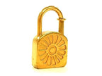 Hermes le Soleil Taiyo Limited Cadena Padlock Charm Pendant Gold