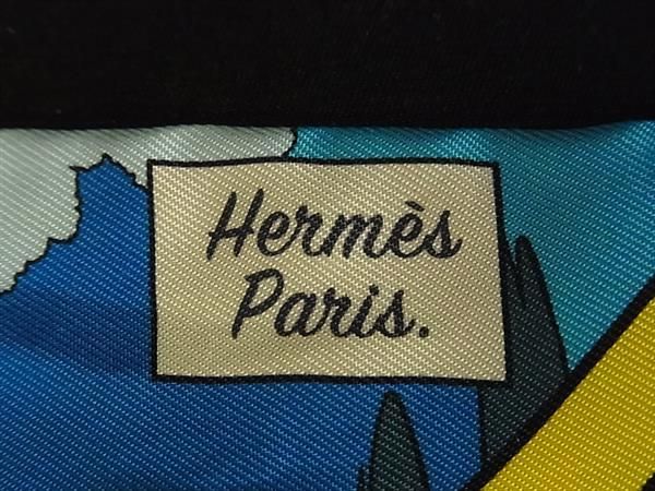 Hermes Wow Twilly 100% Silk American Comic Pattern Ribbon Scarf Blue Multicolor — view 3