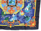 Hermes Joiesd' Hiver Winter Carre 90 100% Silk Large Scarf Shawl Navy — view 3