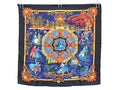 Hermes Joiesd' Hiver Winter Carre 90 100% Silk Large Scarf Shawl Navy