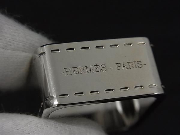 Hermes Bolduc Square Scarf Ring Closure Silver — view 3