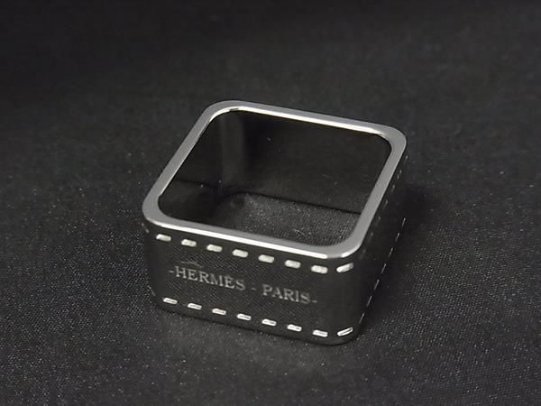 Hermes Bolduc Square Scarf Ring Closure Silver — view 2