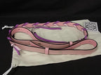 Loewe Braided Leather Bag Shoulder Strap Belt Pink Purple