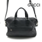 Gucci Interlocking G Soho Business Bag 2-Way Bag Crossbody Leather Black