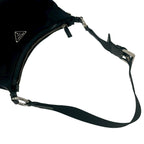 Prada Nylon Leather Shoulder Bag Tote Black — view 4