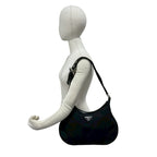Prada Nylon Leather Shoulder Bag Tote Black — view 2