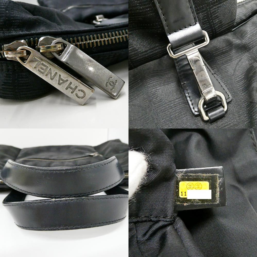 Chanel New Travel Line Briefcase Black Nylon Jacquard Leather Business — view 8