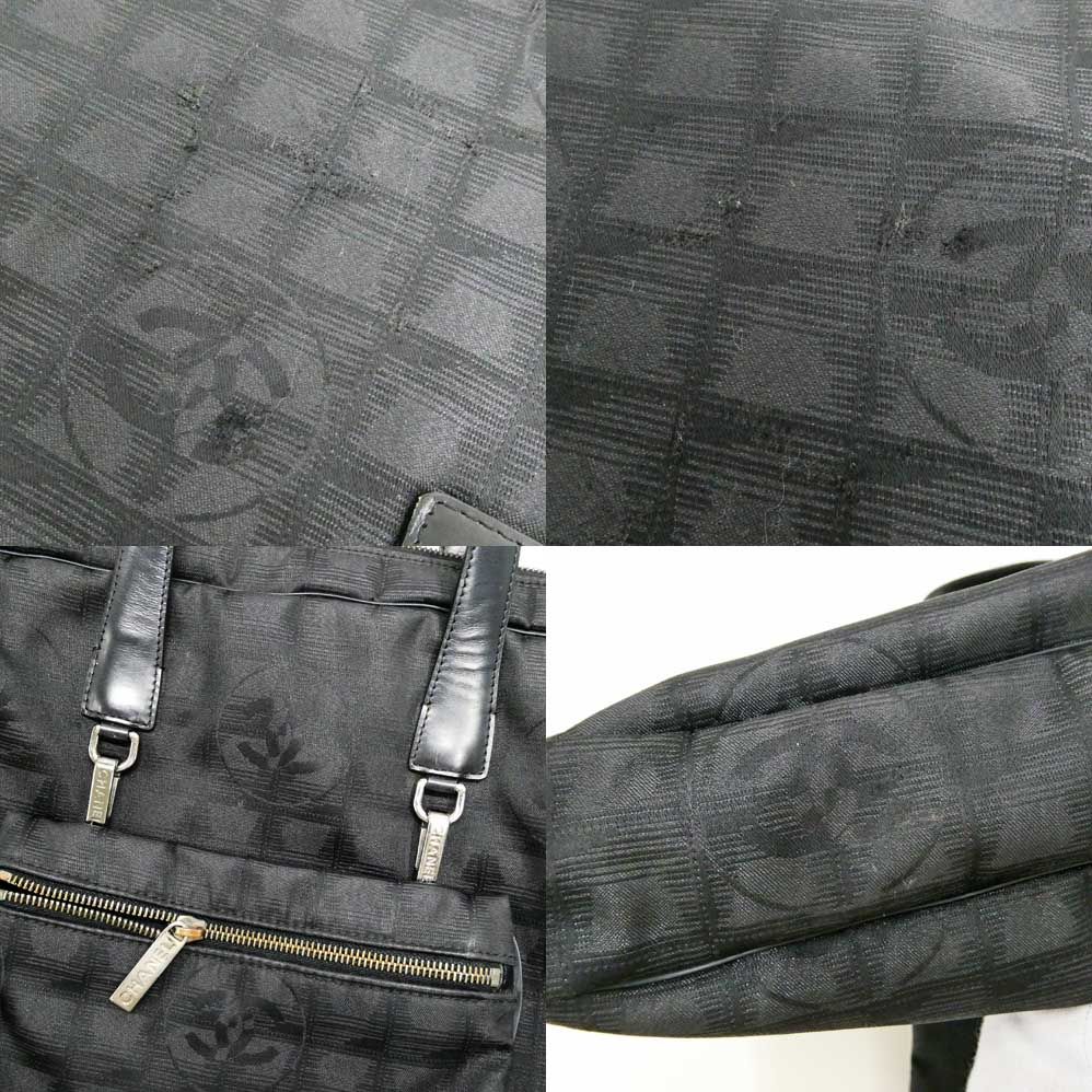 Chanel New Travel Line Briefcase Black Nylon Jacquard Leather Business — view 7