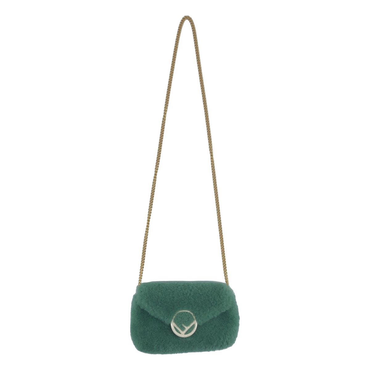 Fendi 3way Fur Chain Shoulder Bag Green