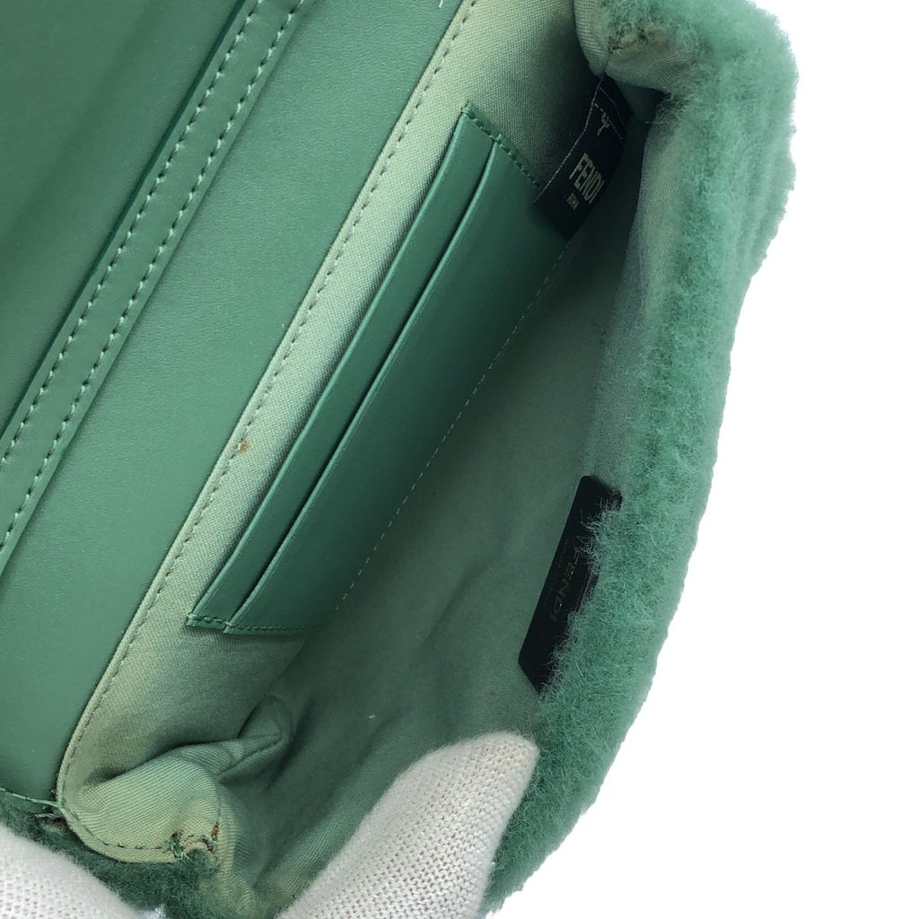 Fendi 3way Fur Chain Shoulder Bag Green — view 5