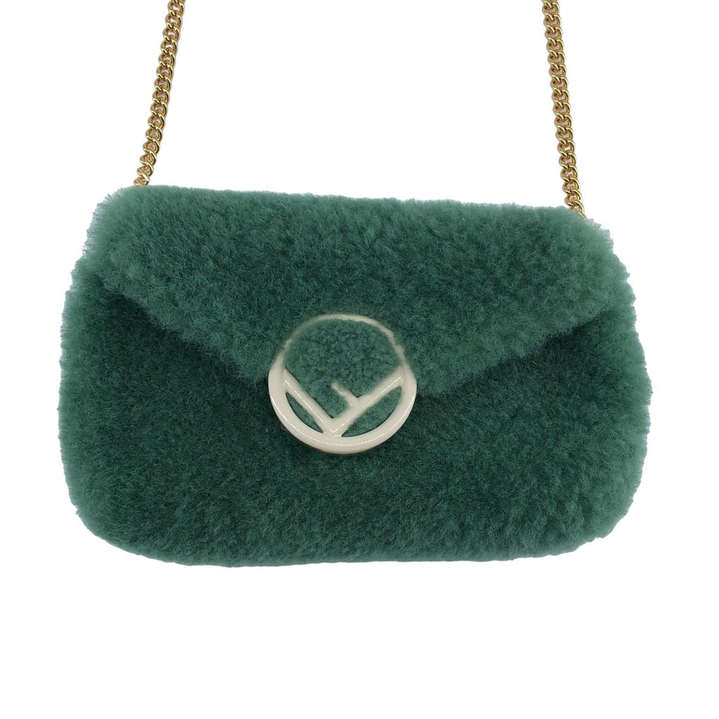 Fendi 3way Fur Chain Shoulder Bag Green — view 3