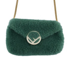 Fendi 3way Fur Chain Shoulder Bag Green — view 3