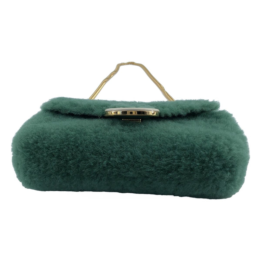 Fendi 3way Fur Chain Shoulder Bag Green — view 7