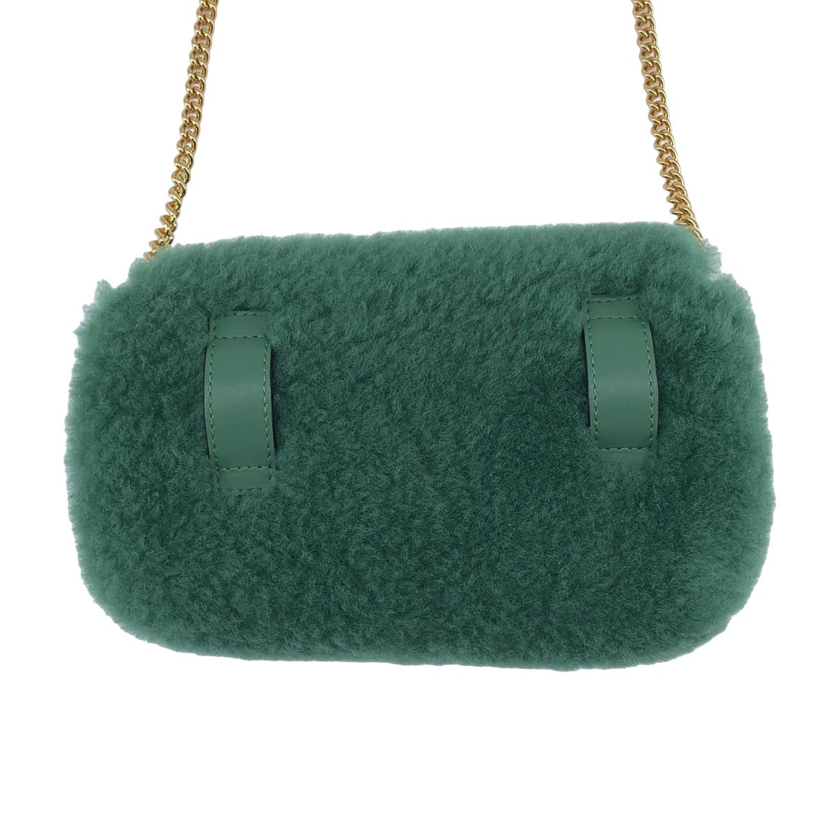 Fendi 3way Fur Chain Shoulder Bag Green — view 4