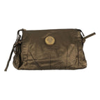 Gucci Hysteria Leather Metallic Emblem Clutch Gold