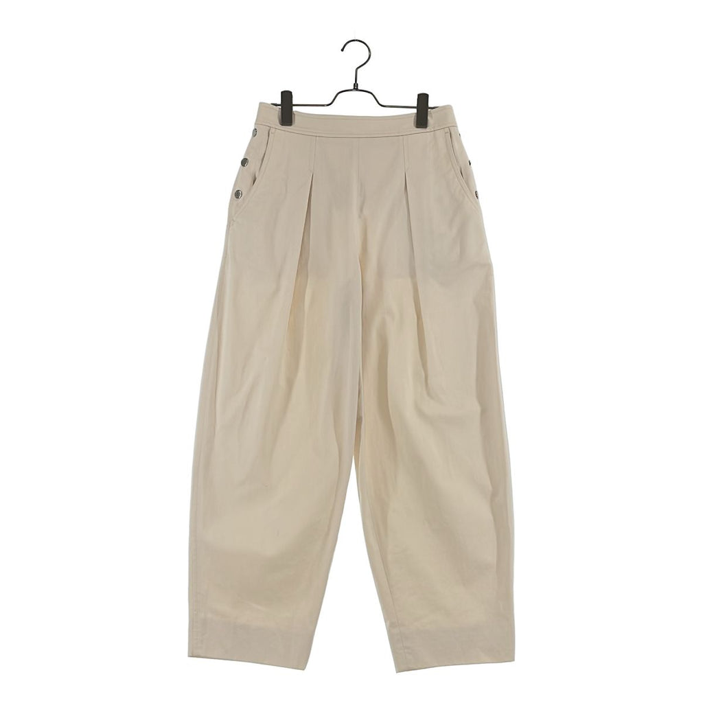 Hermes Series Button Aja Star Tuck Pants 38 Off White