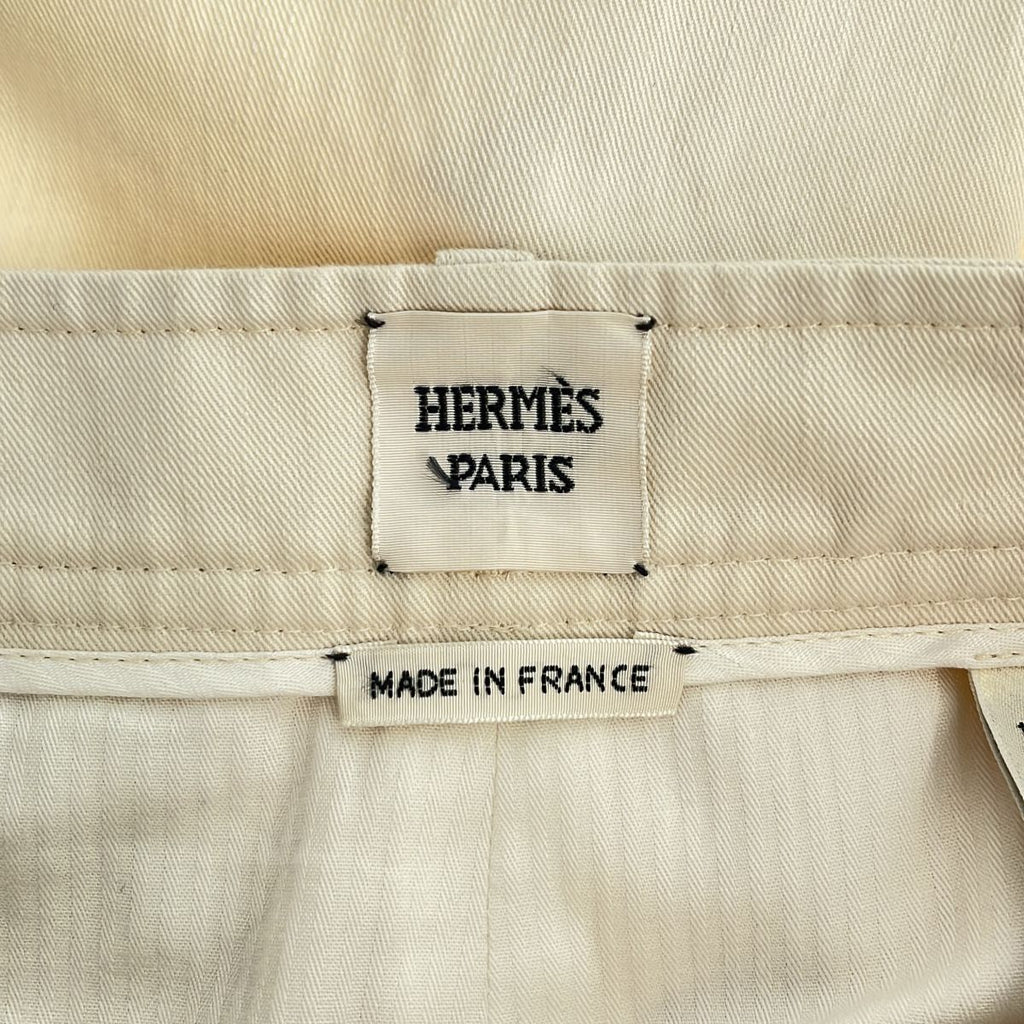 Hermes Series Button Aja Star Tuck Pants 38 Off White — view 7