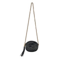 Gucci Interlocking G Patent Leather Circle Chain Shoulder Bag Black