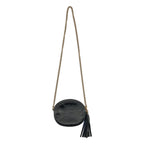 Gucci Interlocking G Patent Leather Circle Chain Shoulder Bag Black — view 2