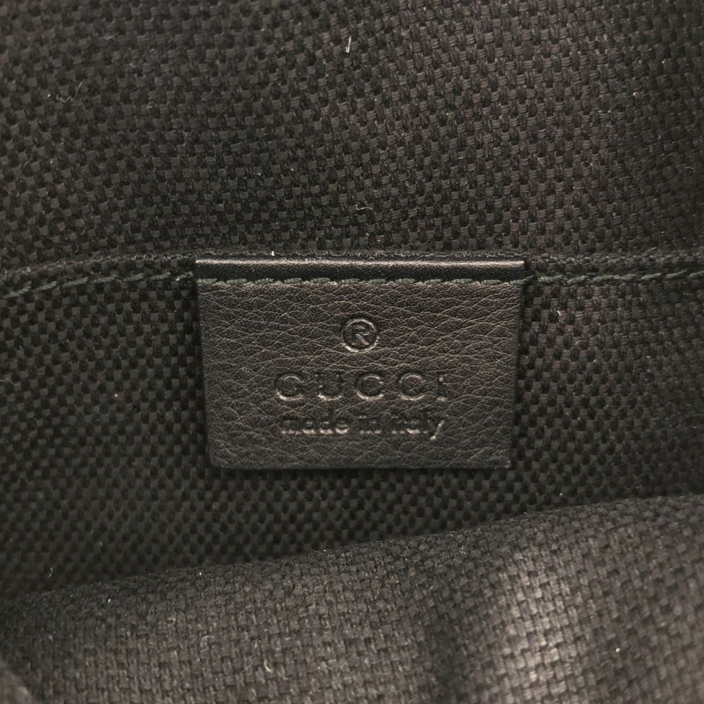 Gucci Interlocking G Patent Leather Circle Chain Shoulder Bag Black — view 6