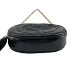 Gucci Interlocking G Patent Leather Circle Chain Shoulder Bag Black — view 7