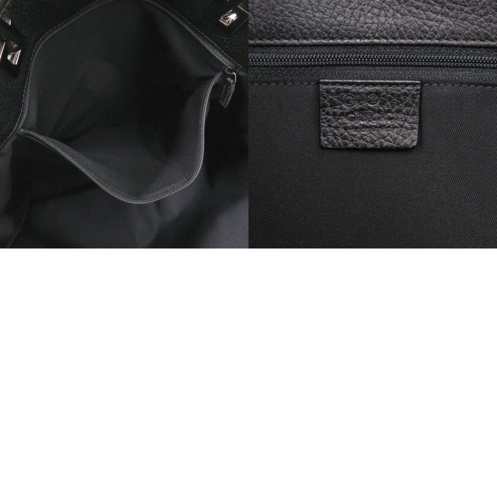 Gucci GG Pattern Nylon Leather Black Tote Bag — view 8