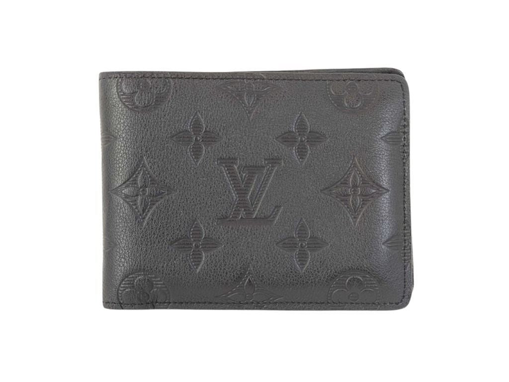 Louis Vuitton Bifold Wallet Portefeuille Multiple Black Monogram Shadow