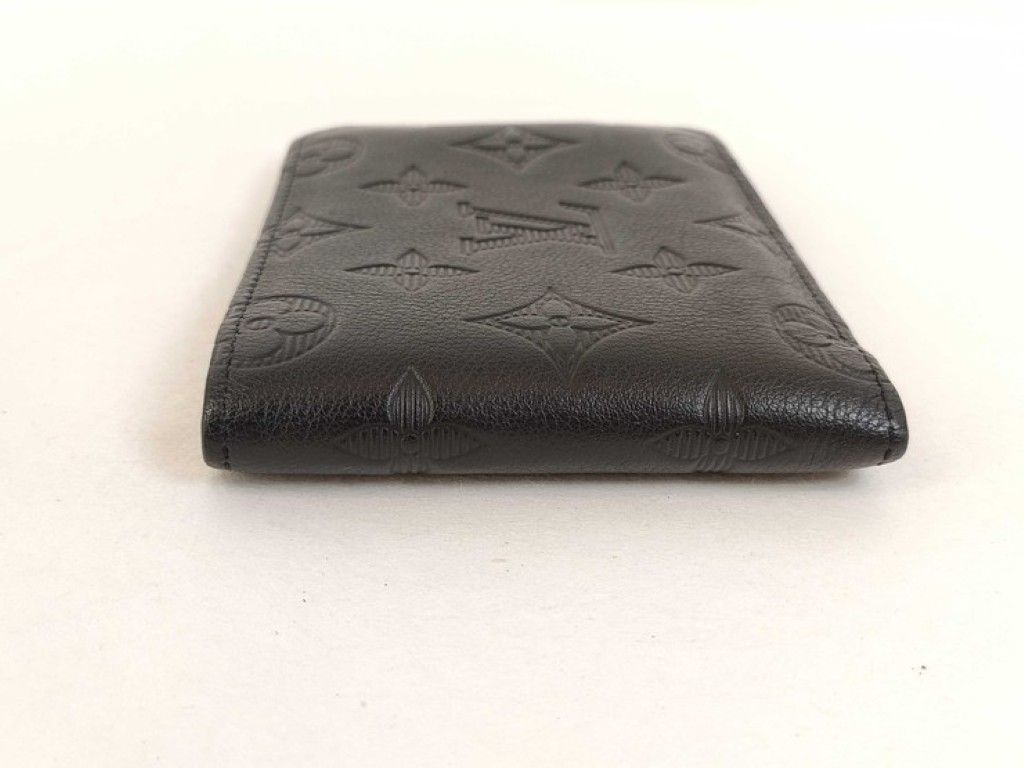 Louis Vuitton Bifold Wallet Portefeuille Multiple Black Monogram Shadow — view 7