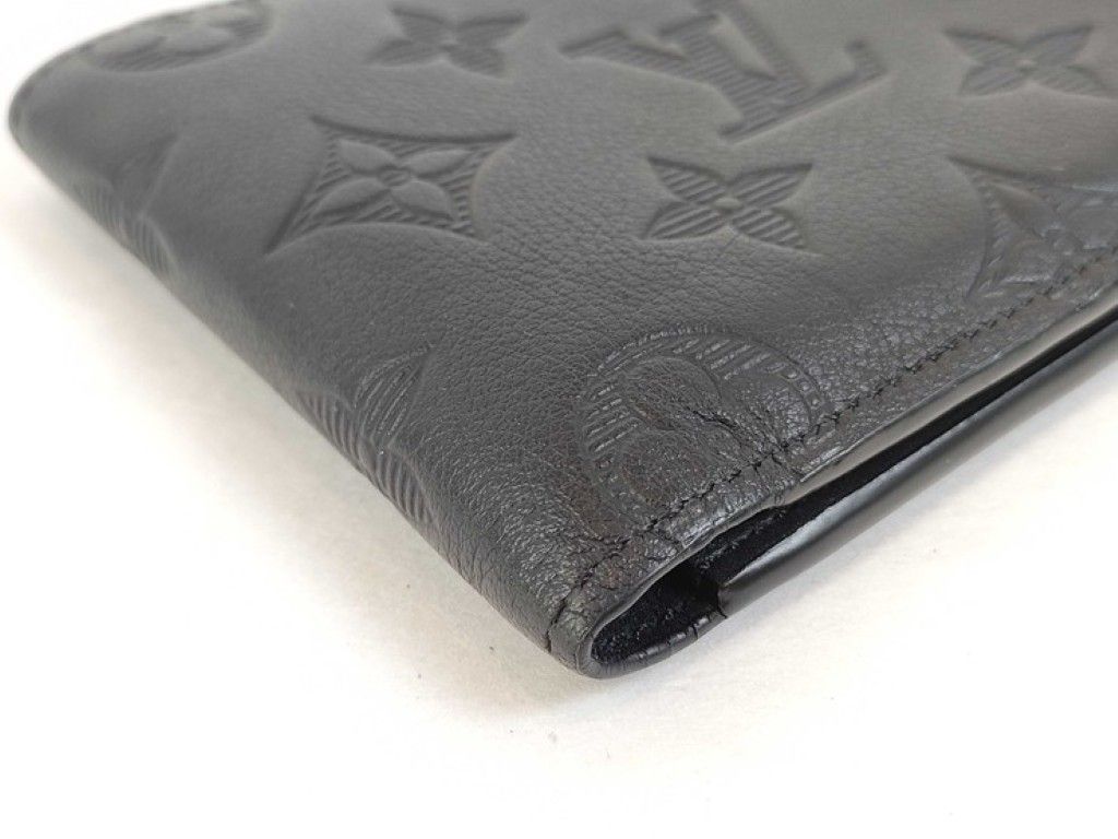 Louis Vuitton Bifold Wallet Portefeuille Multiple Black Monogram Shadow — view 3