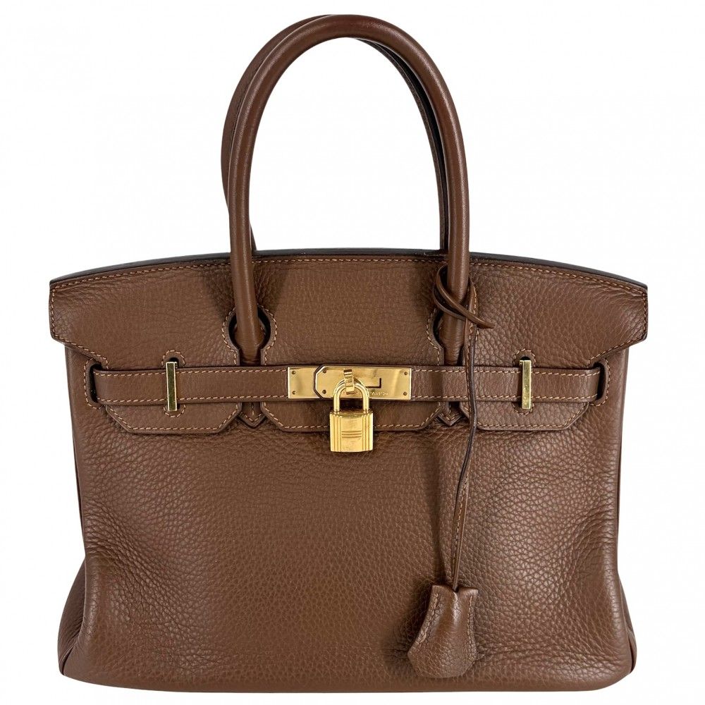 Hermes Handbag Birkin 30 Retourne Leather Brown Gold