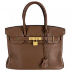 Hermes Handbag Birkin 30 Retourne Leather Brown Gold