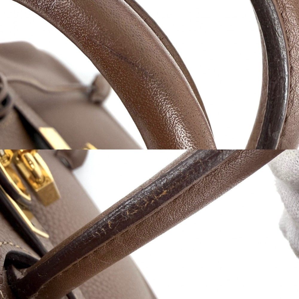 Hermes Handbag Birkin 30 Retourne Leather Brown Gold — view 6