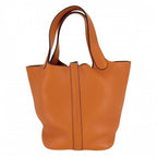 Hermes Handbag Picotin PM Leather Orange Silver — view 2