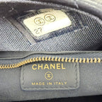 Chanel Shoulder Bag Quilted CC Logo Bag Crossbody Lambskin Navy Gold Silver — view 5